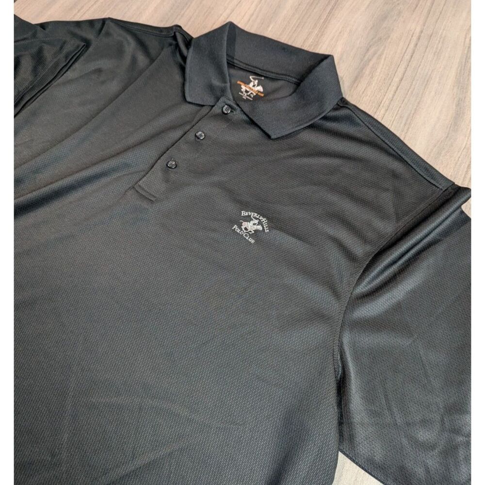 Beverly Hills Polo Club Mens Short Sleeve Polo Shirt Black Size XXL